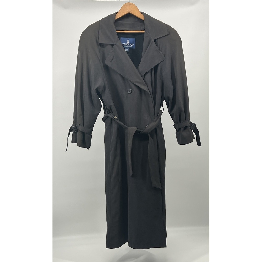 Vintage London Fog Limited Edition Women's Lined Belted Trench Coat Gray 6 P